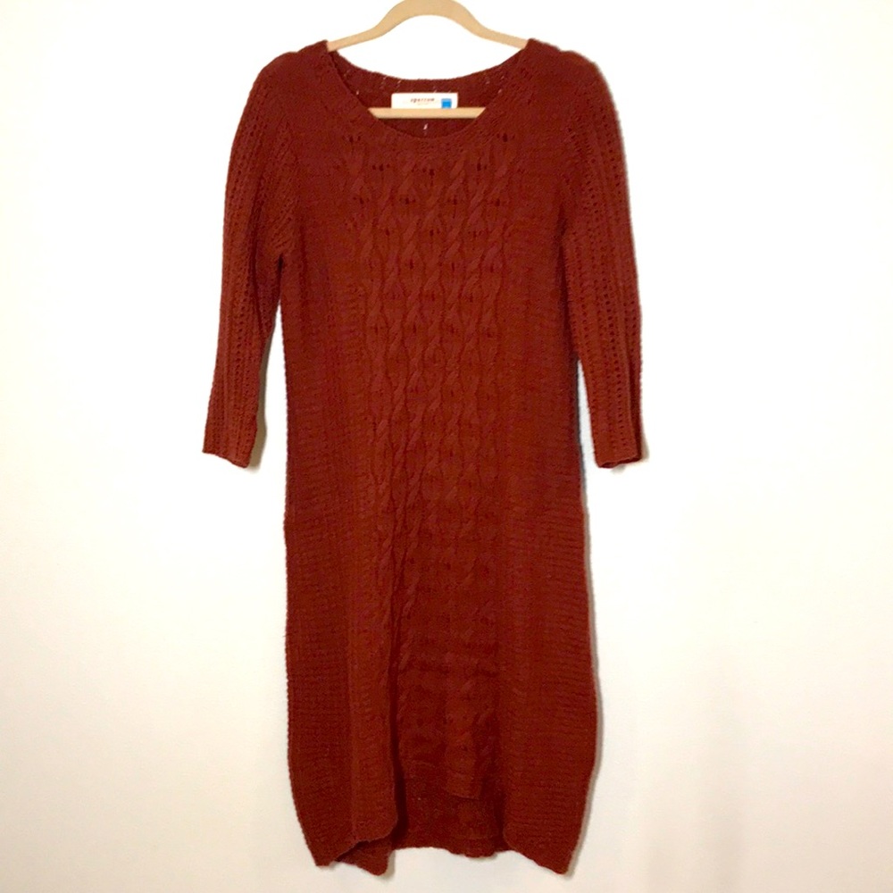 Anthropologie sweater dress rust